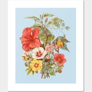 Tropical Flowers Bouquet Posters and Art